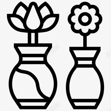 花瓶花装饰植物图标图标