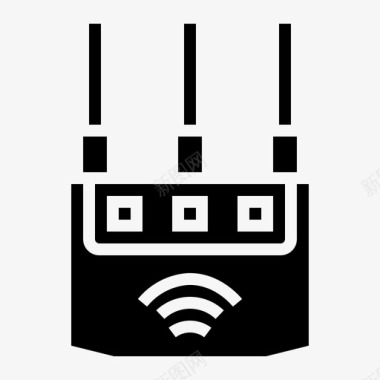 信号塔无线路由器互联网调制解调器图标图标