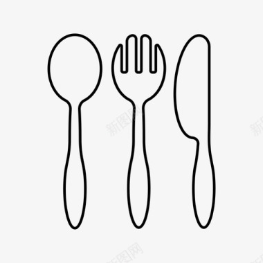 陶器套装叉子厨房图标图标