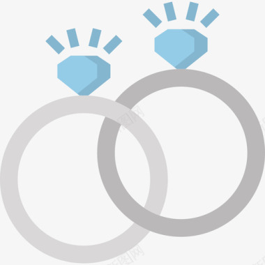 结婚戒指派对64扁平图标图标