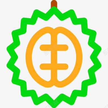 榴莲泰国18线形颜色图标图标