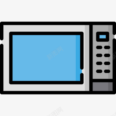 彩色社区图标微波炉电子59线性彩色图标图标