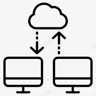 网络云标志云网站服务器和托管概述图标图标