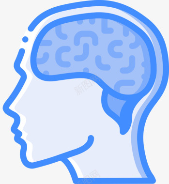 大脑人类思维41蓝色图标图标