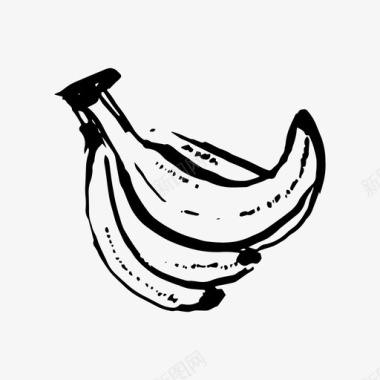 水果热带椰子香蕉食品水果图标图标