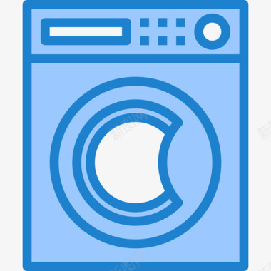 洗衣图标洗衣机装置17蓝色图标图标