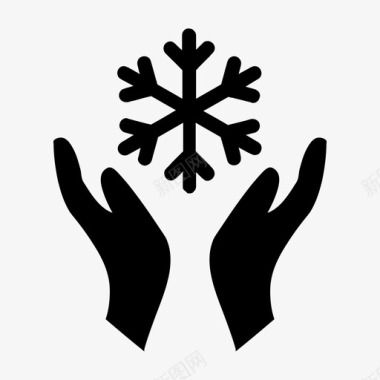 圣诞老人的手冬天的手冰冷的手图标图标