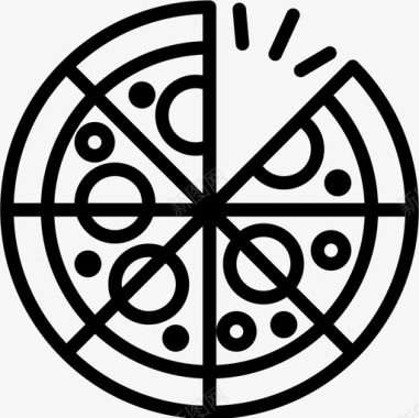 披萨食品和饮料5直系图标图标