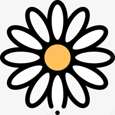 雏菊花18线形颜色图标图标