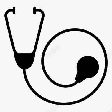 听诊器医疗保健11字形图标图标