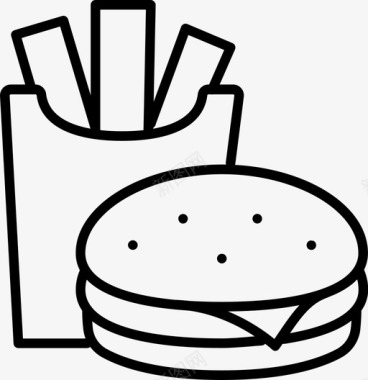 汉堡菜单食物薯条图标图标
