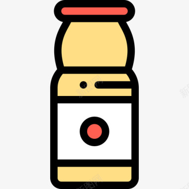 鲜榨果汁果汁食品输送16线性颜色图标图标
