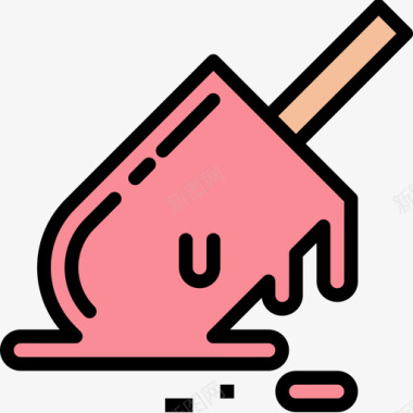 下拉式冰淇淋18线性颜色图标图标