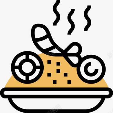 炒饭街头食品和食品卡车司机3黄影图标图标