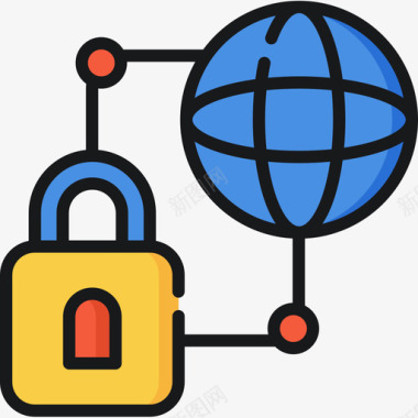 安全图标全球安全互联网技术16线性颜色图标图标