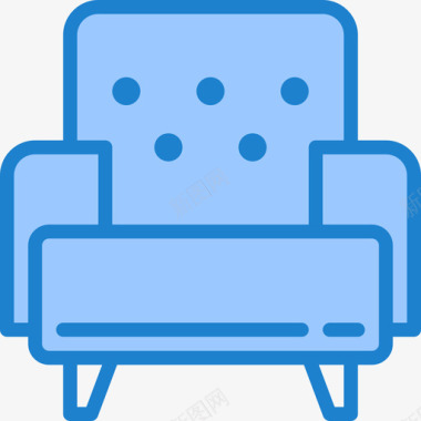 扶手加高扶手椅家具和家用26蓝色图标图标