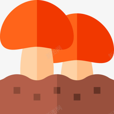 蘑菇过敏6扁平图标图标