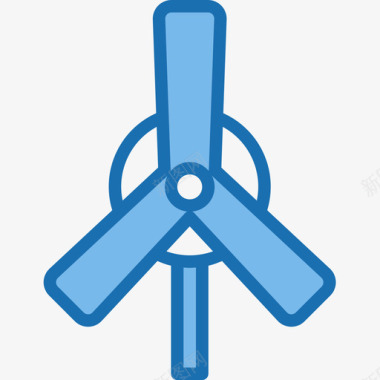 风车设备和技术8蓝色图标图标