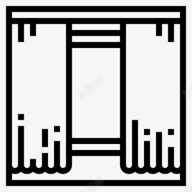 薄纱窗帘窗帘家具111直线型图标图标