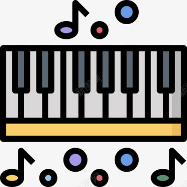 钢琴party65线性颜色图标图标
