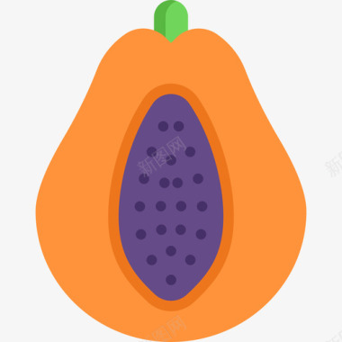 蔬菜鸡肉木瓜水果蔬菜13扁平图标图标