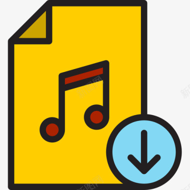 音乐文件多媒体39线性彩色图标图标