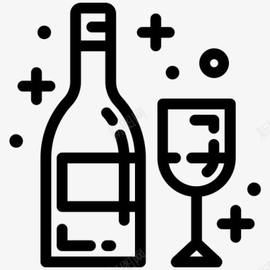酒酒瓶酒杯图标图标