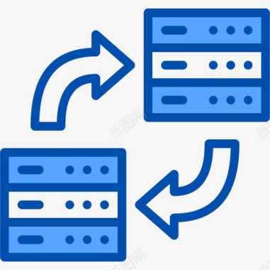 电脑传输数据传输数据库和云蓝图标图标