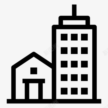 城市建筑房地产图标图标