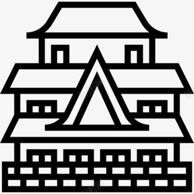 直大阪城堡地标6直线形图标图标