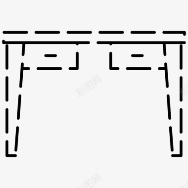 桌子抽屉家具虚线图标图标