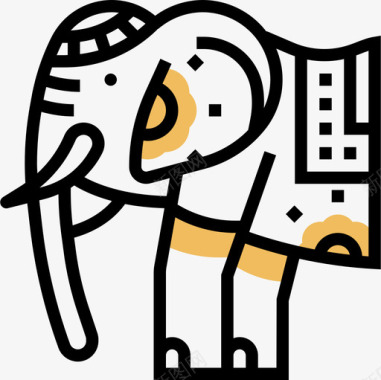 大象印度12黄影图标图标