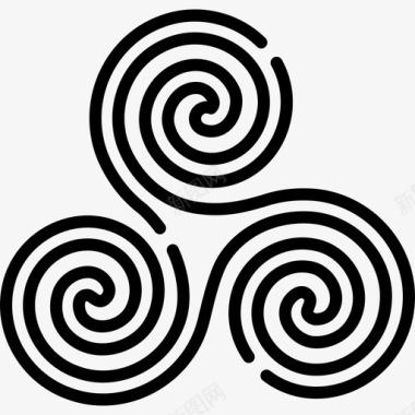 螺旋螺旋形爱尔兰8直线型图标图标