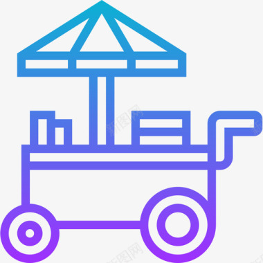 小亭街头食品和食品卡车司机2梯度图标图标
