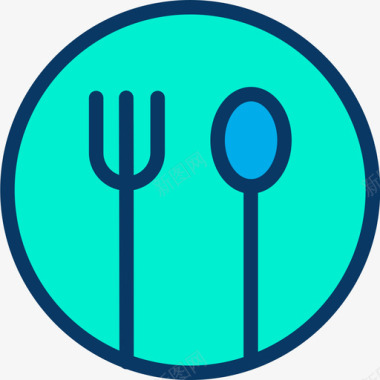 足联标志餐厅旅行188线性颜色图标图标