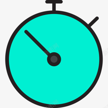 时间流逝秒表时间和地图3线性颜色图标图标