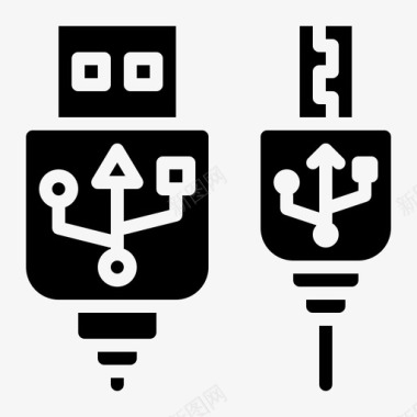 USB插头usb电缆电子图标图标