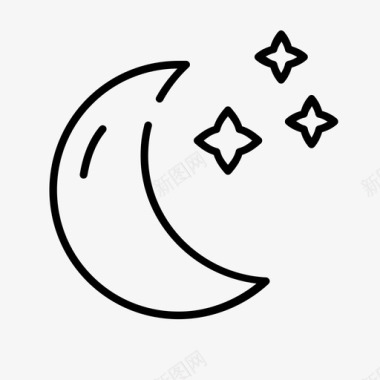 半月夜半月月相图标图标