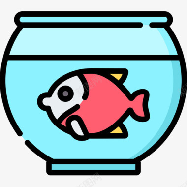 鱼缸家具31线性颜色图标图标