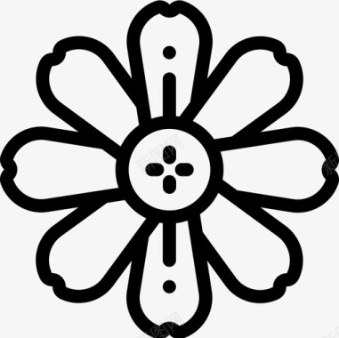 百日菊花17线形图标图标