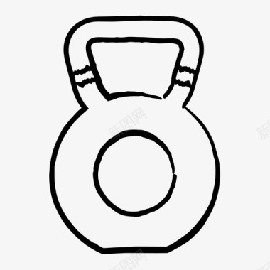 壶铃健身手绘图标图标