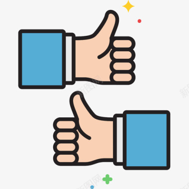 竖起大拇指客户反馈线条颜色图标图标