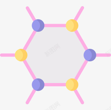 分子分子核6扁平图标图标