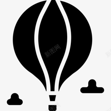 气球热气球八月运输3号实心图标图标