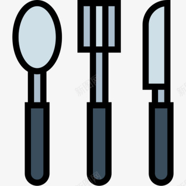 餐具厨房工具19直系颜色图标图标