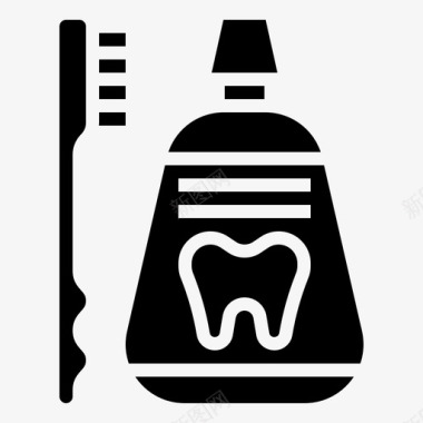 锋牙矢量牙刷牙科医疗保健图标图标