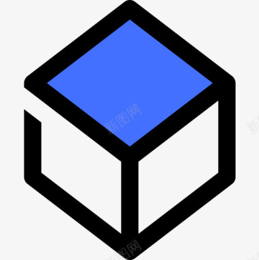 立方体创意8蓝色图标图标