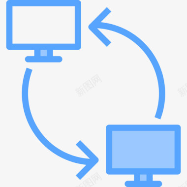 蓝色光效网络计算机27蓝色图标图标