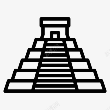 奇琴伊萨金字塔地标墨西哥图标图标