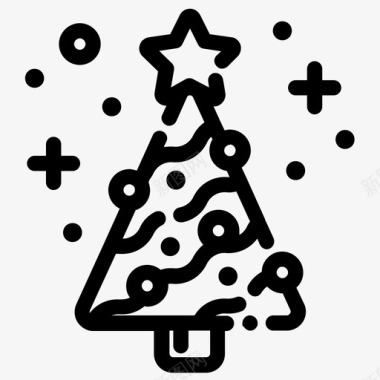 圣诞节发光珠子圣诞树节日闪闪发光的圣诞节图标图标